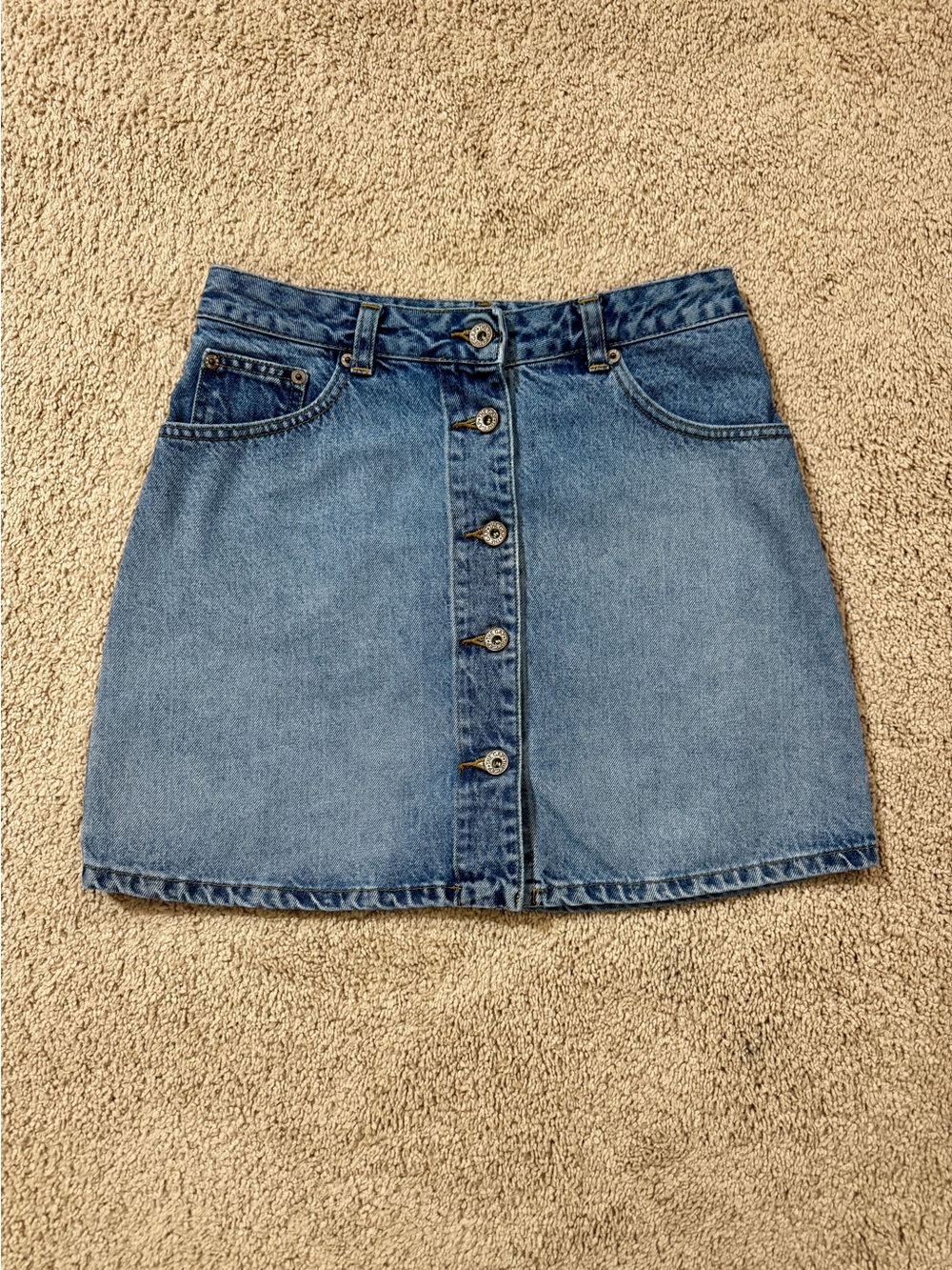 Gap Classic Blue Denim Button-Front Skirt